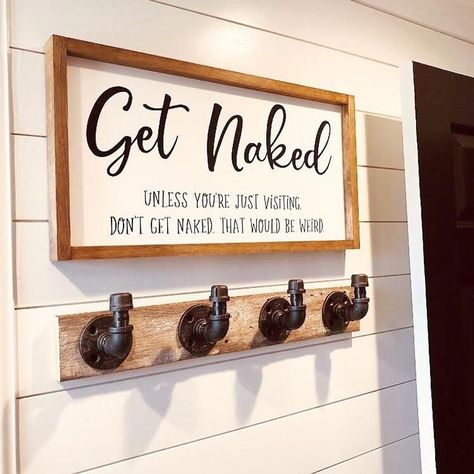 Funny Bathroom Decor, Room Transformation, Wood Frame Sign, Diy Interior, Bathroom Humor, Décor Diy, Farmhouse Living, Early American, Cool Rooms