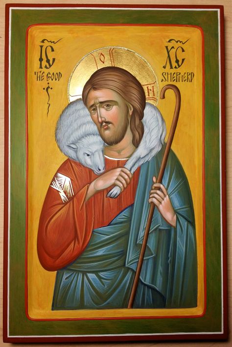 Christ the Good Shepherd Icon, Orthodox Icon of the Lord Jesus Christ, hand painted icon, iconography, Christ The Good Shepherd, Jesus Christ Painting, Orthodox Christian Icons, Paint Icon, Good Shepherd, Religious Paintings, Orthodox Icon, Byzantine Art, The Good Shepherd