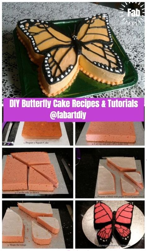 DIY Butterfly Cake Recipes & Tutorials #kidsbirthdayparty #kidsbirthdaypartyideas #girlbirthdayparty #girlbirthdaypartyideas #butterflybirthdayparty #butterflybirthdaypartyideas #butterflybirthdaypartydecorations Diy Butterfly Cake, Recipes Tutorials, Butterfly Birthday Cakes, Diy Birthday Cake, Cake Diy, Butterfly Birthday Party, Butterfly Cake, Recipes Cake, Cake Shapes