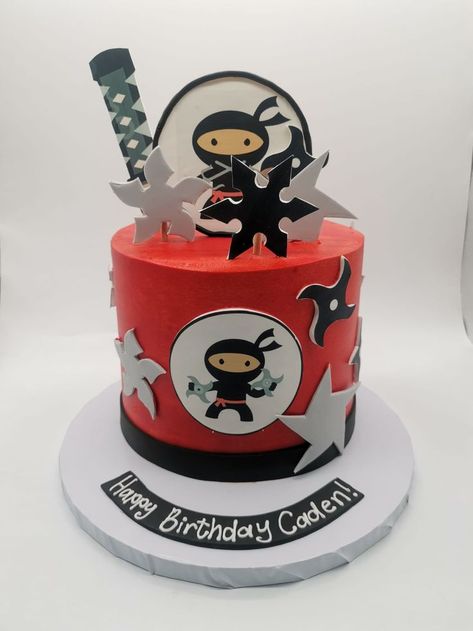 Ninja Bday Cake, Spy Ninja Cake, Ninja Themed Birthday Cake, Ninja Kidz Cakes, Ninja Birthday Cake Ideas, Ninja Kids Birthday Party Ideas, Ninja Cake Ideas Boys, Ninja Cake Ideas, Ninja Cakes