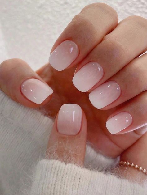 White  Collar    Color Nails Embellished   Nail,Hand & Foot Care Cute Short Nails For Wedding, Nude Nail Polish Ideas, European Manicure Nails, Wedding Guest Nail Inspiration, Fresh Short Nails, Summer White Nails Short, Nail Colours For Short Nails, Sns Dipping Powder Nails Natural Short, Pale Pastel Nails