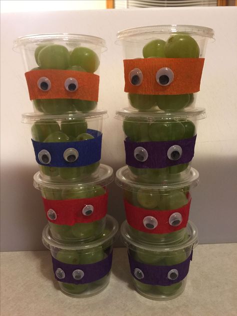 Healthy Birthday Treats, Kids Birthday Treats, School Birthday Treats, Mutant Ninja Turtles Party, Healthy Birthday, Turtle Birthday Parties, Tmnt Birthday, Ninja Turtles Birthday Party, Tmnt Party