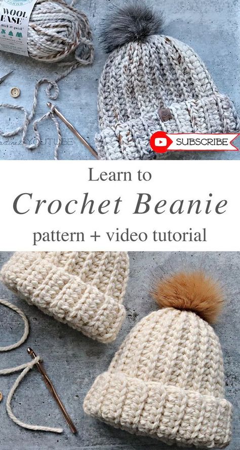 Easy Crochet Beanie Pattern And Tutorial - CrochetBeja Crochet Baby Cap, Crochet Hat Tutorial, Crochet Queen, Beanie Pattern Free, Crochet Beanie Pattern Free, Beanie Outfit, Crochet Baby Hat, Crochet Baby Beanie, Easy Crochet Hat