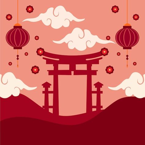 Chinese new year theme background | Premium Vector #Freepik #vector #tiger-2022 #chinese-new-year-2022 #chinese-cartoon #chinese-culture Chinese Culture Design, Chinese New Year Theme, New Year Theme, New Year Cartoon, Chinese New Year Background, Chinese New Year Poster, Chinese Theme, Graduation Design, Chinese Cartoon