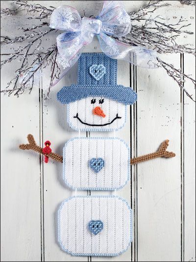 Country Snowman, Plastic Canvas Cross Stitch, Plastic Canvas Cross, Canvas Cross Stitch, Christmas Plastic Canvas, Plastic Canvas Ornaments, Plastic Canvas Ideas, Plastic Canvas Projects, Plastic Canvas Tissue Boxes