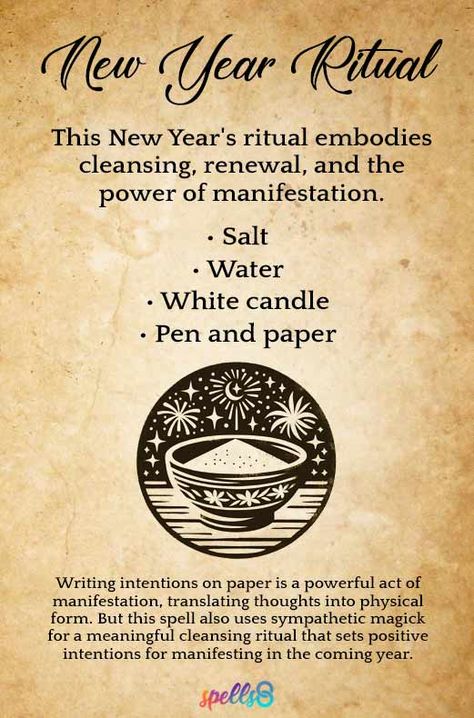 Witchy New Years Eve Rituals, New Years Spells, Water Ritual, New Year Traditions, Chinese New Year Traditions, Samhain Ritual, Witch Spells, New Years Traditions, Candle Dressing