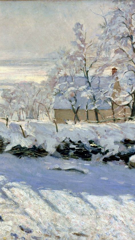 Claude Monet Winter Paintings, Monet Winter Paintings, Monet Paintings Impressionism, Monet Winter, Pissarro Paintings, Monet Wallpaper, Claude Monet Paintings, Claude Monet Art, Monet Art