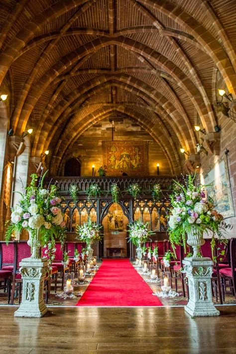 Reception Venue Decorations, Peckforton Castle, English Castles, Church Flowers, Venue Decor, Castle Wedding, Ceremony Decorations, Do Love, Reception Venues