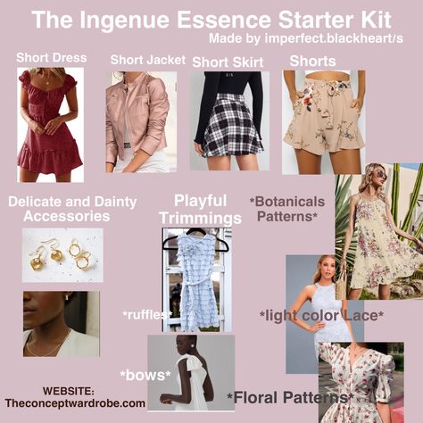 Maiden Style Archetype, Ingenue Essence Accessories, Natural Personality Style, Romantic Style Essence Outfits, Soft Natural Ingenue Essence, Inguene Essence Style, Natural Style Essence Outfits, Inguene Essence, Natural Ingenue Essence