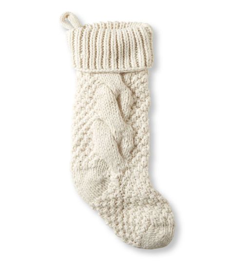 Joanna Gaines-Inspired Christmas Decorations to Buy Before the Holiday Is Here Chunky Knit Christmas Stocking, Cable Knit Christmas Stocking, Chunky Knit Christmas, Sea Home Decor, Knitted Christmas Decorations, Sea Home, Rustic Christmas Stocking, Knit Christmas Stocking, Ocean Home