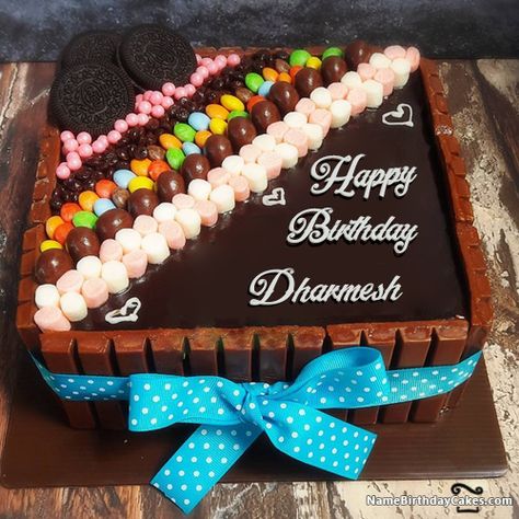 Happy Birthday Dharmesh - Video And Images Happy Birthday Friend Cake, Happy Birthday Dj, Chocolate Cake With Name, Happy Birthday Ashley, Write Name On Cake, Happy Birthday Chocolate Cake, Happy Birthday Joe, Birthday Cake Writing, Happy Birthday Cake Photo