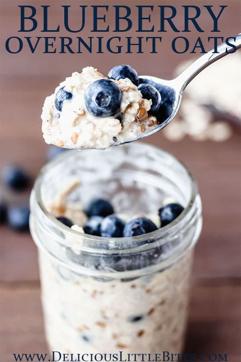 Blueberry Overnight Oats is a simple, delicious way to start the day. This easy recipe combines oats, blueberries, cinnamon, and maple into a tasty oatmeal that takes only minutes to make. These oats can be enjoyed chilled, warmed, and on-the-go. | #oatmeal #overnightoats #blueberryoatmeal #blueberry #blueberries #breakfast Blueberries Breakfast, Oats With Yogurt, Cold Oats, Vanilla Overnight Oats, Best Overnight Oats Recipe, Overnight Oats With Yogurt, Blueberry Overnight Oats, Overnight Oatmeal Recipes, Oat Recipes Healthy