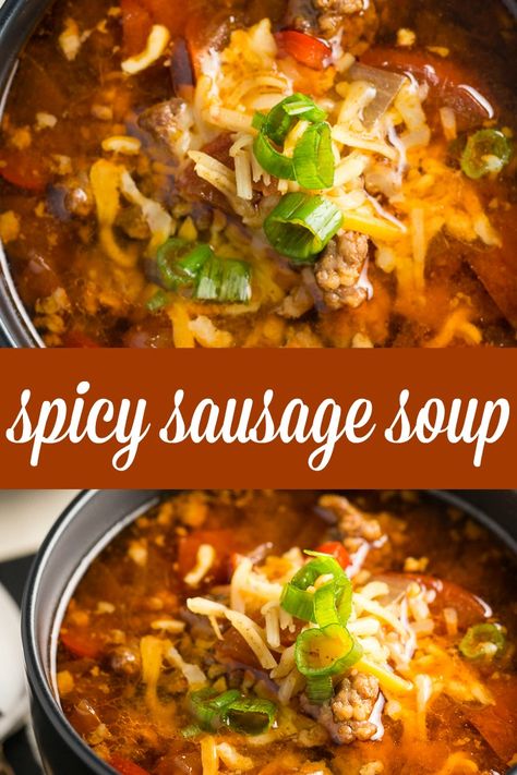 Spicy Sausage Soup Recipes, Soup With Hot Sausage, Soup With Spicy Italian Sausage, Spicy Sausage Crockpot Recipes, Loose Hot Sausage Recipes, Chili With Hot Italian Sausage, Spicy Italian Sausage Recipes Healthy, Recipes Using Hot Sausage, What To Make With Hot Sausage