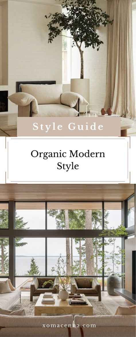 This quick guide to organic modern design describes this serene style while also explaining why I love incorporating it into my unique designs. Organic Modern Living Room Furniture, Organic Modern Design Home, Mid Century Modern Organic Living Room, Modern Organic Dining Room Decor, Modern Soft Interior Design, Organic Modern Transitional Decor, Organic Modern Lounge, Organic Modern Home Living Room, Organic Scandinavian Interior