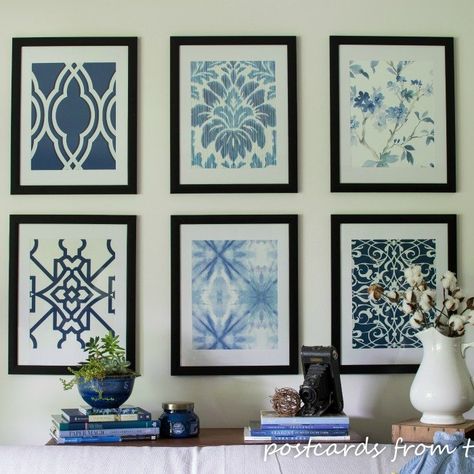 Pottery Barn-Inspired Artwork for a Fraction of the Price - If you're like me, what you love and what you can afford aren't always the same. And sometimes that Picture Displays, Wallpaper Crafts, Apartment Wall Decor, Pottery Barn Inspired, Metal Tree Wall Art, Diy Artwork, Framed Wallpaper, Diy Decorating, Large Wall Decor