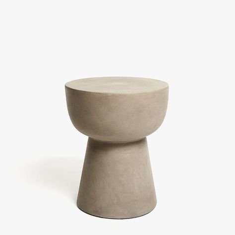 Zara Home Diabolo Shaped Cement Stool Cement Bathroom, Restroom Remodel, Concrete Stool, Bath Stool, Stone Bath, Accent Tables, Garden Spaces, Guest Bathroom, Stone Tiles