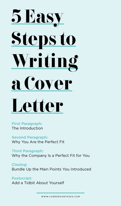 A cover letter is important. While your resume explains the what of your professional past, your cover letter provides the how. Here are 5 easy steps to writing a cover letter. | Career Contessa Cv Inspiration, Career Contessa, Job Interview Advice, Cover Letter Tips, Job Cover Letter, Interview Advice, Job Advice, Writing A Cover Letter, Resume Writing Tips