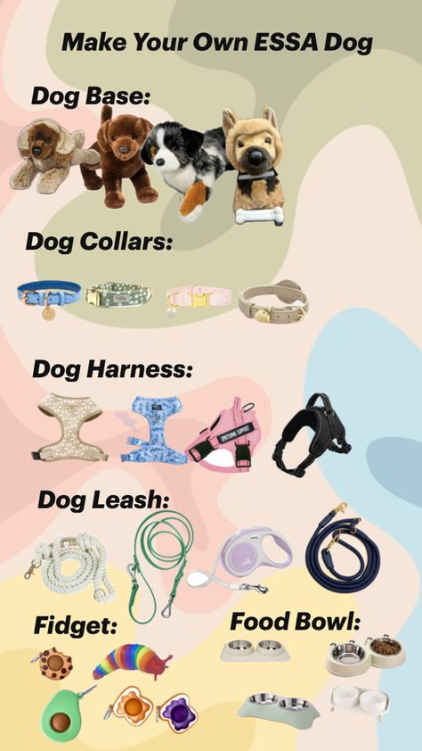 ESSA DOG Emotional Support Dog, Support Dog, Food Bowl, Emotional Support, Dog Harness, Dog Leash, Make Your Own, Make It Yourself, Toys