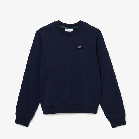 Lacoste Sweatshirt, Boyfriend Outfit, Lacoste Women, Navy Blue Sweater, Lacoste Men, Fleece Joggers, Fleece Sweatshirt, Cotton Fleece, Blue Sweaters