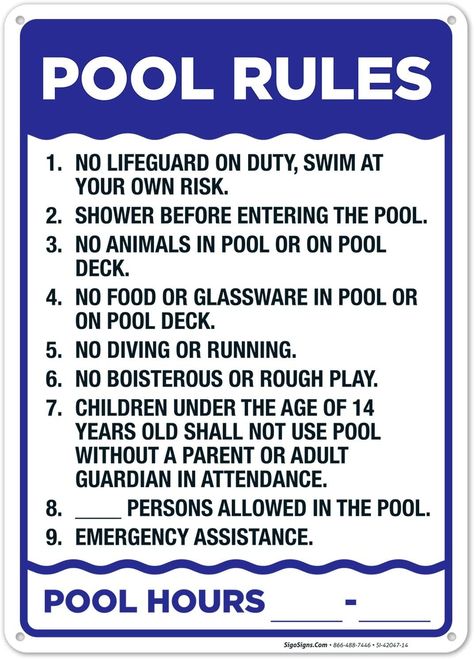 Swimming Rules, Swimming Pool Rules, Swimming Posters, Rules Poster, Pool Rules, Pool Signs, Sport Club, Sports Clubs, Concept Car