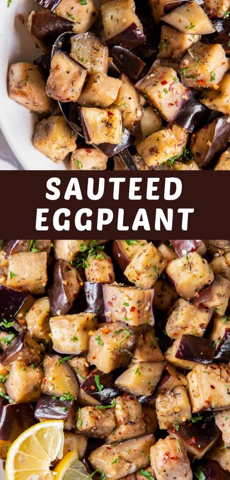 Enjoy this Sautéed Eggplant recipe as a delicious side dish! It comes together with Italian seasonings in a skillet in less than 20 minutes. Skillet Eggplant, What Can I Make With Eggplant, Sautéed Eggplant, Sauteed Eggplant Recipes, Eggplant Side Dish Recipes, Sauteed Eggplant, Healthy Eggplant, Cooking Eggplant, Eggplant Recipes Easy