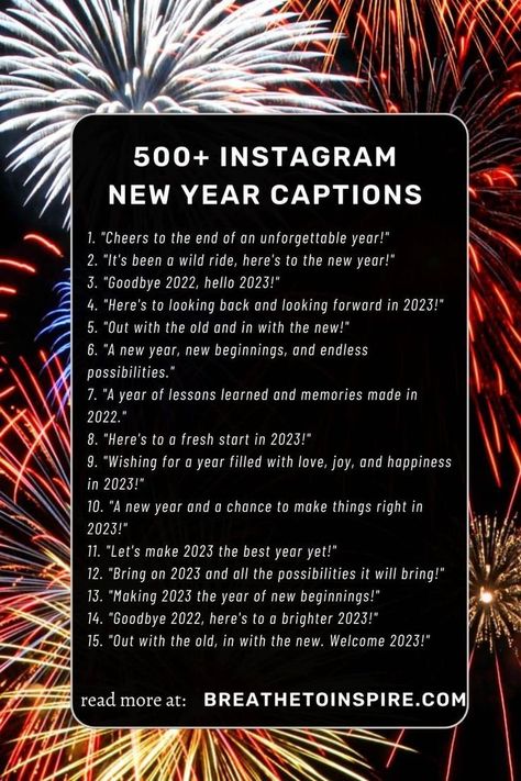 New Year Note For Instagram, Caption For 2024, 2023 End Captions For Instagram, New Year Recap Caption, Caption For Last Day Of Year, Caption For Year Ending Post, New Year Captions Instagram 2024, New Year Photo Captions, End Of Year Post Captions