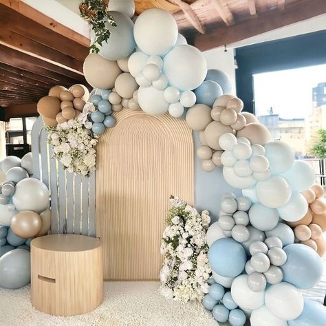 🎈Sand White and Blue Balloon Arch Kit🎈 Whats included: *150 Balloons *Garland Strip *100 Glue dots * 3 Wall Hooks *Flowers not included, please see my store for more *To have a circular / Arch design, you will need a purchase one from either your local garden store or Purchase one from me ⭐Dream Balloon⭐ Oh Baby Balloon Arch, White And Blue Balloon Arch, Arch Wedding Decor, Blue Balloon Arch, Circular Arch, Balloon Arch Kit, Blue Balloon, Arch Wedding, Garland Arch