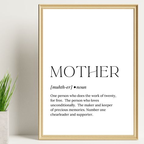 MOTHER DEFINITION ART I Digital Download I Printable Wall Art I Inspirational Wall Art I Typography, Mother Definition, Definition Wall Art, Minimalistic Wall Art, Word Art Design, Typography Posters, Definition Art, White Backgrounds, Beautiful Typography