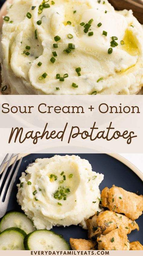 Sour Cream and Onion Mashed Potatoes Sour Cream Powder, Sour Cream And Chives Mashed Potatoes, Sour Cream And Onion Mashed Potatoes, Sour Cream And Chive Mashed Potatoes, Mashed Potatoes No Milk, Onion Mashed Potatoes, Sour Cream Mashed Potatoes, Potato Chip Flavors, Parmesan Mashed Potatoes