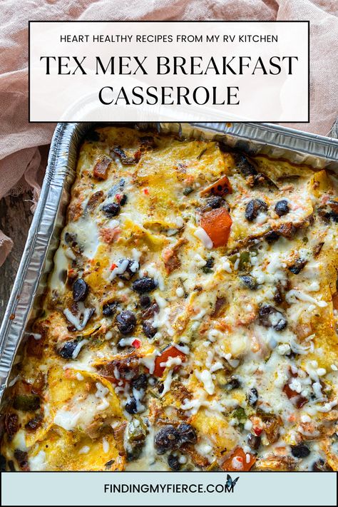 Tex Mex breakfast casserole Tex Mex Breakfast Casserole, Tex Mex Breakfast, Heart Healthy Breakfast, Dash Diet Recipes, Mind Diet, Cooking Black Beans, Whole Food Diet, Dash Diet, Breakfast Recipes Casserole