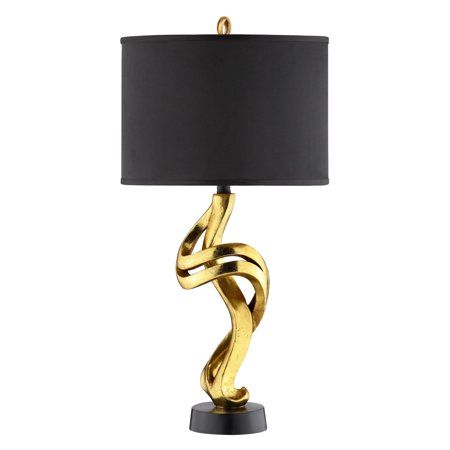 Stein World Belle Table Lamp Image 1 of 2 Black And Gold Table, Gold Liner, Resin Lamp, Gold Table Lamp, Contemporary Table Lamps, Gold Table, Curve Design, Unique Lamps, Portable Light