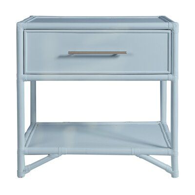 Versatile and highly functional, the one-drawer captures the carefree elegance of the coast. The one-drawer feature a metal drawer glides. The one drawer offers plenty of storage with the addition of the open shelf. The spacious top provides a space for decorative accessories or framed photos. Color: Light Blue | David Francis Furniture Olivia Collection 1 - Drawer Nightstand Wood in Blue | 28 H x 28 W x 20 D in | Wayfair Framed Photos, White Nightstand, 2 Drawer Nightstand, Outdoor Furniture Collections, Sustainable Furniture, Wood Nightstand, Metal Drawers, Open Shelf, Rattan Furniture