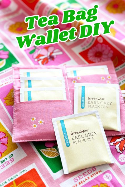 Tea Bag Wallet For Tea Lovers Tea Wallet Pattern Free Sewing, Diy Tea Wallet, Wallet Pattern Free, Tea Bag Wallet, Tea Mat, Tea Pouch, Bag Holder Pattern, Tea Wallet, Handbag Sewing