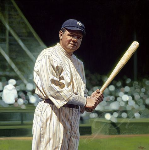 Babe Ruth Babe Ruth Costume, Baseball Painting, Baseball Legends, Sporting Legends, Baseball Pictures, Baseball Art, Yankees Baseball, Mlb Players, Babe Ruth