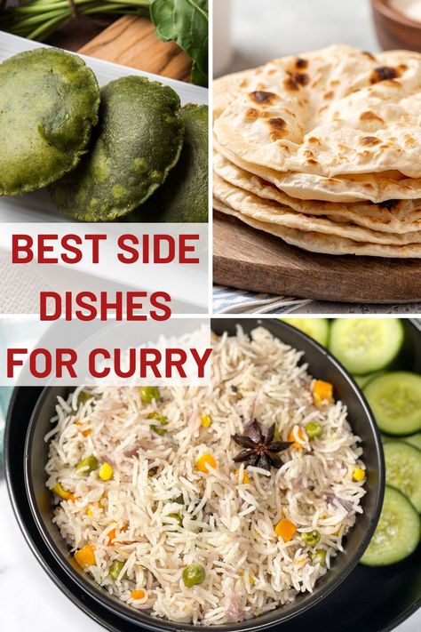 50 Best Side Dishes For Curry • Simple Sumptuous Cooking Side Dishes For Curry, Onion Rice Recipe, Kidney Beans And Rice, Bitter Gourd Fry, Plain Naan, Okra Fries, Curry Goat, Roti Recipe, Roasted Radishes