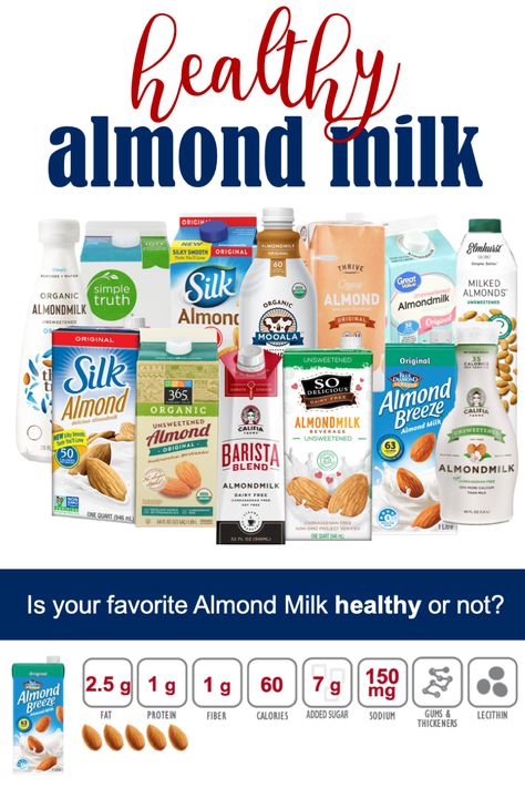 Most store bought almond milks are filled with highly processed ingredients. Do you know how to choose a healthy almond milk? This comprehensive guide walks you through what to look for and what ingredients to avoid!  #feedthemwisely #evaluation #almondmilk #healthyalmondmilk Is Almond Milk Good For You, Califia Almond Milk, Best Almond Milk, Almond Milk Brands, Almond Milk Smoothie Recipes, Healthy Food Branding, Orange Smoothie Recipes, Organic Almond Milk, Smoothie Recipes With Yogurt