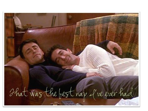 Friends - The One With The Nap Partners  Season 7  Episode 6 - Scott and I try to take a best nap ever all the time. Long running joke thanks to Friends Pinterest Widget, Friends Best Moments, Friends Scenes, David Schwimmer, Ross Geller, Joey Tribbiani, Friends Moments, Friends Series, Robin Williams