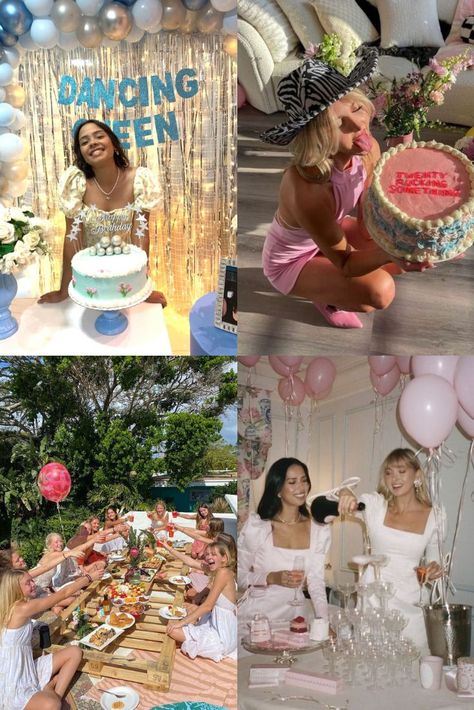 27th Birthday Party Ideas, Birthday Theme Inspo Aesthetic, 25th Party Themes, 28th Birthday Party Theme, 30th Birthday Party At Home, Birthday Party Theme Women, 24th Birthday Themes For Her, 28th Birthday Party Ideas, Cute Birthday Themes For Women