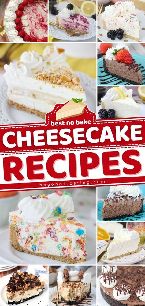 Easy No Bake Cheesecake Recipes, Summer Cheesecake Recipes, Bake Cheesecake Recipes, Unique Cheesecake Recipes, No Bake Cheesecake Recipes, Fruity Pebble Cheesecake, Unique Cheesecake, Summer Cheesecake, Best No Bake Cheesecake