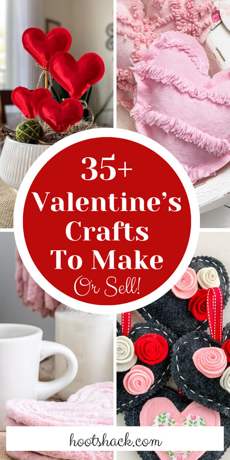 DIY Valentine's Day Crafts Things To Make And Sell For Valentines Day, Valentine’s Day Crafts Adults, Valentines Items To Sell, Valentine Projects For Adults, Adult Valentines Crafts, Valentine Craft Ideas To Sell, Valentine’s Day Projects, Valentine Day Crafts For Adults, Heart Crafts For Adults