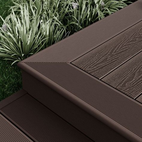 All of our composite decking boards are backed up with an extensive range of colour matching accessories to help you complete your project. Composite Decking Pool, Brown Decking, Composite Wood Deck, Decking Boards, Fascia Board, Composite Decking Boards, Colour Matching, Deck Boards, Wood Tones