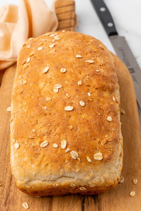 Oat Bread - Simply Oatmeal Oat Bread Bread Machine, How To Make Oatmeal Bread, Oatmeal Flour Bread Recipes, Oatmeal Honey Bread, Oatmeal Bread Easy, Oatmeal Bread No Flour, Honey Oat Bread Machine Recipe, Oat Bread Recipe No Flour, Oats Bread Recipe