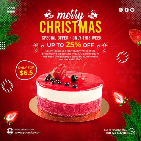 Christmas cake food menu social media post banner template#pikbest#templates Cake Menu Design, Gourmet Christmas, Food Template, Cake Banner, Xmas Cake, Flyer Ideas, Christmas Banners, Cake Shop, Banner Template