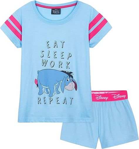 Disney Stitch Girls Pyjamas for Kids and Teenagers 2 Piece Nightwear Short PJs for Girls Soft Breathable Lounge Wear 4-14 Years Eeyore and Stitch Gifts (Blue Eeyore, 9-10 Years) : Amazon.co.uk: Fashion Disney Pjs, Stitch Pajamas, Short Pjs, Stitch Gifts, Girls Pyjamas, Childrens Pyjamas, Summer Sleepwear, Girls Pjs, Disney Shorts