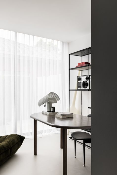 Waterloo by C.Kairouz Architects • A new development offered an interior design director homeowner to respond with a home that explores the blending of new and old through a monochromatic, minimalistic lens.

#desk #office #homeoffice #apartmentinterior #interiordesign #architecture #australianhomes #monochromaticinterior #blackandwhiteinterior #dreamhome #dreamhouse #archdaily #homebuilders #minimalisthomes #minimalistapartment Monochromatic Minimalist, Minimal Interiors, Minimal Architecture, Minimalist Apartment, The Local Project, Minimalism Interior, One Bedroom Apartment, Minimalist Interior, Apartment Interior