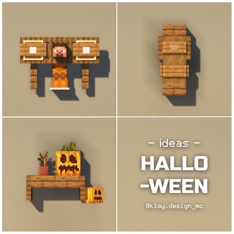 Halloween Decorations Minecraft, Minecraft Halloween Decorations, Minecraft Outside Decor Ideas, Minecraft Outside Decor, Minecraft Halloween Builds, Minecraft Halloween Ideas, Minecraft Details, Minecraft Rooms, Mc Banner