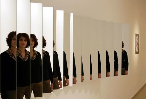 Striking Reflection Art Projection Installation, Mirror Illusion, Interaktives Design, Reflection Art, Mirror Installation, Hall Of Mirrors, Mirror Artwork, Mirror Reflection, Self Centered