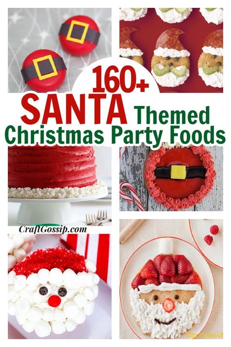 Jack Frost Themed Food, Santa Claus Themed Party, Santa Appetizers Holidays, Santa Clause Themed Dinner, Santa Shaped Food, Children’s Christmas Party Food, Santa Claus Party Ideas, Santa Themed Birthday Party, Santa Party For Kids