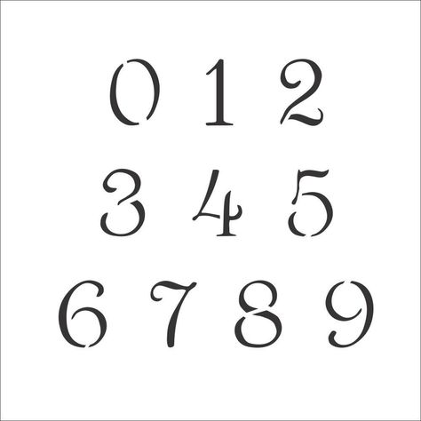 Simple Script Number Stencil Set | Value Pack - 3 inch Easy Number Fonts, Angka Aesthetic, Calligraphy Numbers, Numbers Calligraphy, Cursive Numbers, Number Calligraphy, Cute Fonts Alphabet, Number Tattoo Fonts, Font Numbers