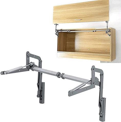 GYKLE Cabinet Door Hinges, Folding Lift up Top Table Vertical Swing Lift Up Stay Pneumatic Arm Kitchen Mechanism Hinges Durable Silent - - Amazon.com Kitchen Mechanism, Pull Down Shelf, Cabinet Door Hinges, Folding Sofa, Cabinet Hinges, Nickel Plating, Installing Cabinets, Top Table, Kitchen Cupboards